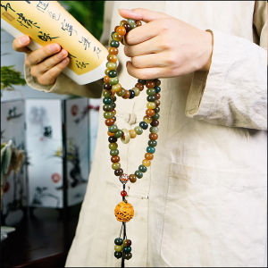 Dunhuang Tianwen Mens 108 Seed Meditation Beads Bracelet Handheld Buddha Prayer Beads Women Playwear Fashion Jewelry