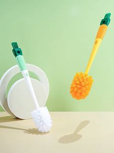 Functional five-in-one cup brush long handle carrot wash cup brush bottle brush cup lid groove cleaning brush straw brush