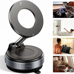 Vacuum Magnet Phone Bracket Multi-angles Adjustment Strong Magnetic Suck Design Car Holder For iphone Navigation Foldable Stand