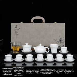 Ivory White Ceramic Gaiwan Teaware Set
