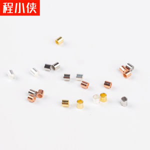 S925 Pure Silver Positioning Tube Small Straight Tube DIY Accessories Rose Gold Flat Clip Fixed Pearl Chain End Lock Buckle