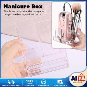 ★Same Day Shipping★ Nail Drill Organizer Holder Box Bit Bits Manicure Case Head Grinding Tool Stand Display Storage Nails Polisher Cuticle Tools Nail Art Drill Storage Box