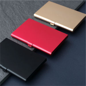 Ultra-Thin Portable Metal Business Card Holder for Men And Women Champagne Gold Storage Box Fashionable Elegant Personal Card Case