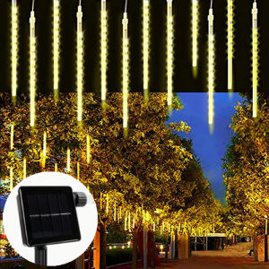 50cm/30cm Solar Meteor Shower Rain String Lights Icicle Snow Raindrop Cascading LED Lights Decor Garden Wedding Party Street