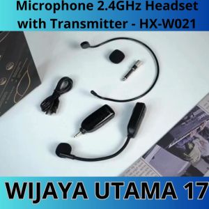 COD TaffSTUDIO Mik Microphone Wireless Clip On Karaoke Jarak Jauh / Mic Bando Imam Masjid Suara Jernih Terbaik 2.4GHz Headset with Transmitter - HX-W021