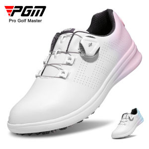 PGM Waterproof Golf Shoes for Womens Knob Laces Gradient Color Ladies Trainning Shoe with Comfortable Soft Midsole Design Sneaker