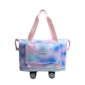 กระเป๋าเดินทางแบบถือได้ความจุขนาดใหญ่แบบพับได้ กระเป๋าเดินทางแบบมีล้อเลื่อนแบบอเนกประสงค์ กระเป๋าเก็บของสำหรับออกกำลังกาย กระเป๋าเดินทางสั้น กระเป๋าเดินทางแบบมีซิป