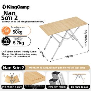 Kingcamp | Bộ Bàn Gấp Nhanh Từ Tre Dùng Ngoài Trời