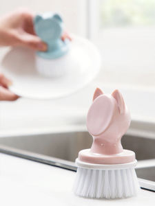 Kitchen Use Sturdy Bristle Pot Brush with Handle for Pan Cleaning Dishwashing Stain Removal Household Essential Scrubber