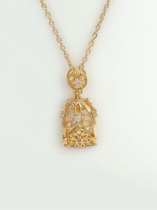 925 Silver Pearl Pendant DIY Accessories Gold Wire Cage Necklace Womens round Beads 8-9mm Fresh out Fashion Jewelry