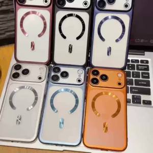 New for Magsafe Luxury Matte Plating Case for iPhone 18 17 16 Pro Max 18Pro Camera Film Protector Shockproof Magnetic Hard Cover