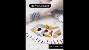 ถุงเท้าลายแมว ถุงเท้าลายขาแมว ถุงเท้าข้อสั้น ถุงเท้า ถุงเท้าลายอุ้งเท้าแมว ถุงเท้าแมว ลายแมวเหมียว Leg Cat Socks