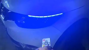 2 Buah Lampu LED Mobil Siang Hari DRL Remote Control Fleksibel Warna RGB Aliran Lampu Sein Bar Lampu Dekoratif 12V (Cocok Juga untuk Sepeda Motor)