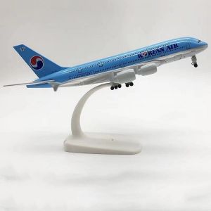 NEW 20cm Alloy Metal KOREA KOREAN AIR AIRBUS 380 A380 Airways Airplane Model Diecast Air Plane Model Aircraft Wheels
