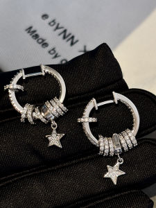 Silver Lucky Turn around Earrings Womens New 2025 Fashion Jewelry Studs Clip-Ons Small Luxury Sensation Ear Accessories