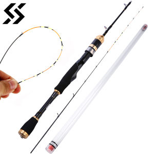 Sougayilang 1.2m High Sensitivity Carbon Fiber Fishing Rod EVA Handle Metal Guide Rings Ideal for Boat Lake Ice Fishing and More