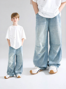 MUCMUKN | Stylish Washed Double Pleat Soft Straight Jeans Boys