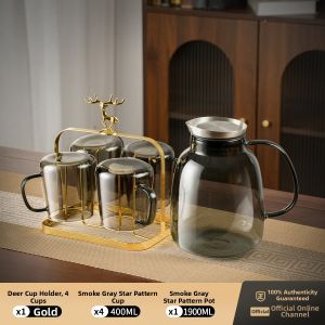 BOANG | Borosilicate Glass Drinking Cups Set Home Use Minimalist Design Heat Resistant