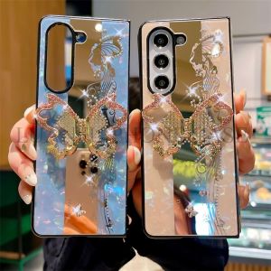 Z พับ5เคสพร้อมฝาหลังยึดผีเสื้อสำหรับ Samsung Galaxy พับ4 /Z พับ3ด้านซ้ายและขวาพับเคสป้องกันการกระแทก