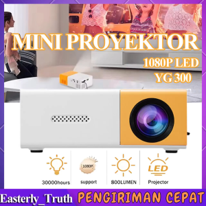 YG300 1080P LED MINI Proyektor Portable Led mini Proyektor hp mini Home Theater YG300 memberikan garis HDMI Holder HD LED Projector