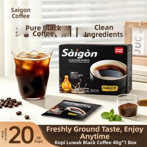 SAGOCOFFEE | Low Fat No Sugar Instant Black Coffee with Civet Coffee Flavor