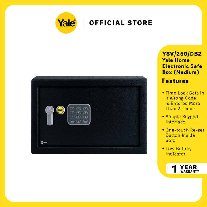 Yale Home Value Medium Safe Box YSV/250/DB2 Wall Mount/ 2 Keys