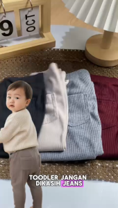 FAWA - Celana Baby Pocket Uk 0-24 Bulan / Cotton Rib Polos Clana Panjang Anak Laki Laki Perempuan Baby 0-6 6-12 Bulan 6-18 1 2 Tahun Bawahan Panjang Main Balita Sehari Hari Import Korean