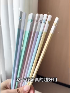 Antibacterial Alloy Chopsticks – Color-Coded Family Set Heat-Resistant Non-Mold Non-Slip 24cm