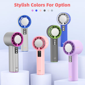 GOOJODOQ พัดลมมือถือขนาดเล็ก 10x ความแรงของลมที่เพิ่มขึ้น 100 ระดับความเร็วระเบียบแผ่นทําความเย็นประคบเย็น