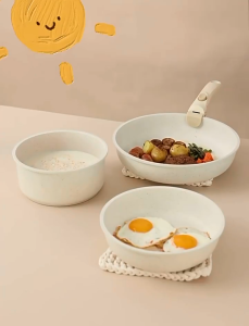 GAOBOOS Cooking Pan Set 5Pcs Nonstick Ceramic Rock [Handle Removable] No PFOA [All Stoves] Free Shipping