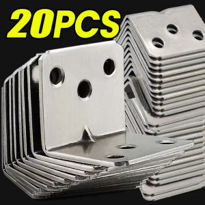 20ชิ้นมุมขวากล้องกีฬายึดสากล90องศาสแตนเลสสำหรับเฟอร์นิเจอร์ไม้ฉากยึดตู้ Bedframe