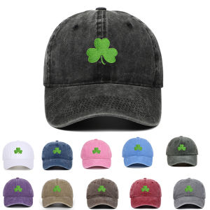 Ireland Green Baseball Cap Retro Clover Embroidered Sunscreen Hat for Men And Women Trendy Couple Duckbill Cap