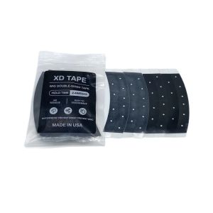36 Pieces 7.6 cm * 2.2 cm Black XD Double Side Tape with Holes Lace Front Wig Tape Arc Double Sided Tape for Toupee Wig Adhesive