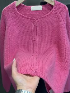 Pink Open Cardigan Long Sleeve Casual Knitted Sweater Autumn Winter New Arrival Womens High-End Feeling Cashmere Wrap Style
