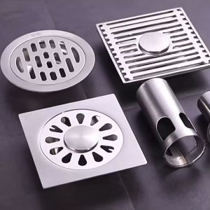 Floor Drain SUS 304 Stainless Steel Shower Floor Drain Anti-Clog Bathroom Washing Machine Sewer Drain