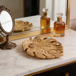 European-style Metallic Jewelry Tray Bedroom Decor Nordic Style Jewelry Dish Necklace & Jewelry Storage Tray