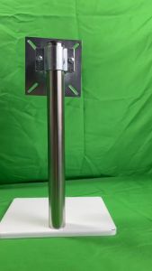 Chân màn hình vi tính LCD đa năng trụ Inox tròn màu trắng