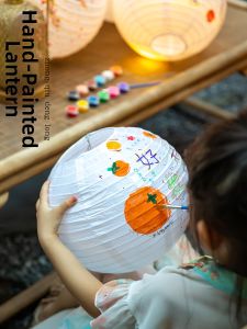 CHUDUO | DIY Hand Painted White Paper Lantern for Children Moon Festival Decoration