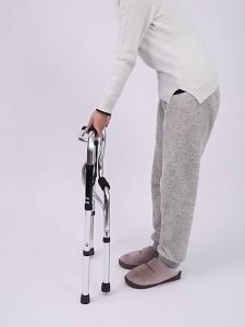 Foldable Walking Frame Tongkat 4 Kaki Bantu Jalan Crutches Walking Cane Aid For Elderly Adult Walker Frame Shower Seat