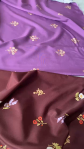Vải Lụa Hàng Châu In Hoa Khổ Từ 1m48 - Chất Rũ Mỏng Vừa Mềm Đàn Hồi Nhẹ - May Váy Áo kiểu