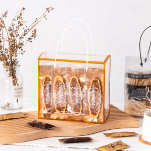 Transparent Handheld Snowflake Candy Packaging Box Cookie Biscuit Caramel Nougat Rice Cake Boat New Year Gift Box 2025