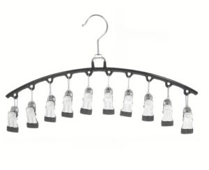 1/2PCS multifunctional stainless steel anti slip curved hanger with 10 clips yoga pants hanger sock hanger underwear rack