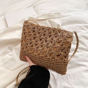 Small Fresh Crossbody Bag Womens Bag Straw Woven Shoulder Bag Niche And Versatile Woven Bag Simple And Fashionable Handbag