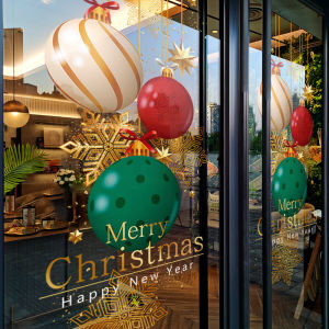 Christmas Decoration Stickers Holiday Christmas Ball Hanging Window Decoration Window Stickers Hotel Window Static Glass Paste Door Sticker