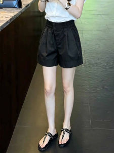 Fashion White Elastic Waist Shorts A-Line