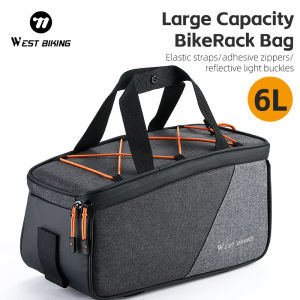 West Biking | WEST BIKING Large Capacity Bicycle Rack Bag 6L Bike Rear Seat Bag Traveling Hiking Cycling Pannier MTB Road Bike Accessories