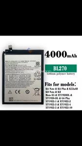 100% Original For Lenovo K6 K8 Note K53a48 Vibe K6 G G5 Plus 4000mAh BL270 Battery For Motorola Moto G6 Play XT1922 Bateria