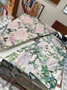 Double-Sided Double-Color Silk Velvet Scarf Shawl for Women  And Beautiful Tea Flower Purple Pink Style Versatile Accessory