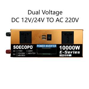 10000W Power Inverter 12V24V/48V/60V/60V72V 220V Run Refrigerator/Washing Machine with 2 AC Outlets for Solar System Workshops