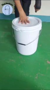 SET 10 ใบ ถังพลาสติก ขนาด 20 ลิตร สีขาว A Food Grade หูหิ้วเหล็ก+ฝา 3 ห่วง